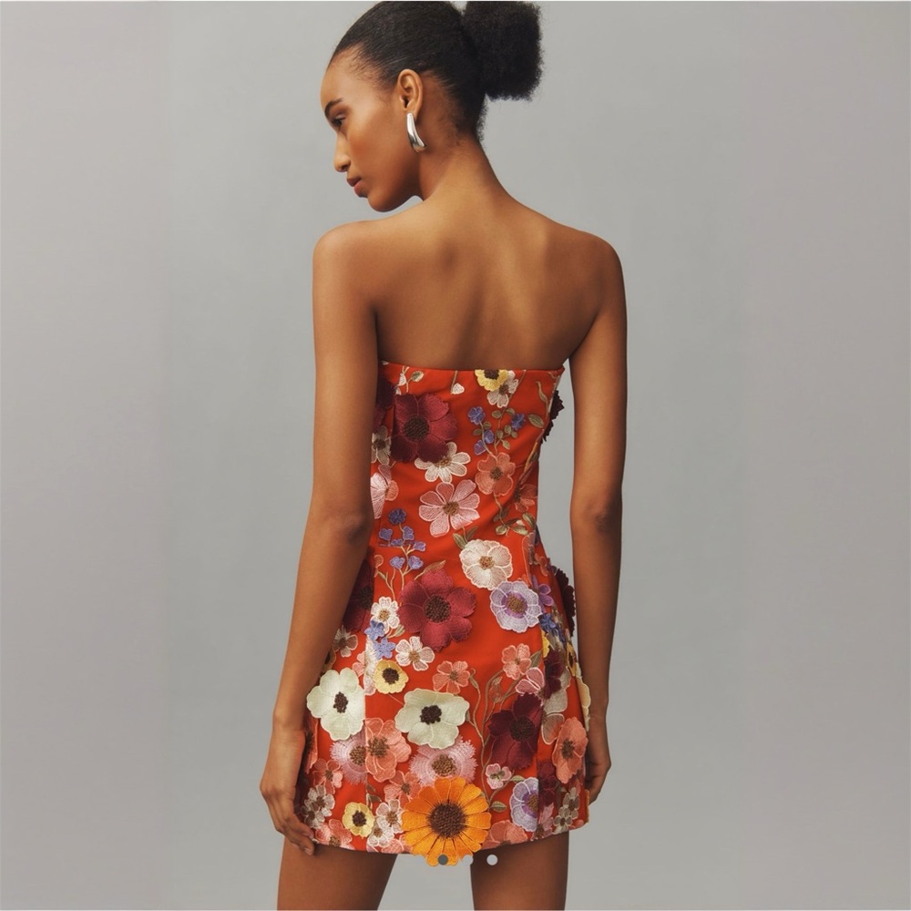 Endless Rose Strapless Floral Dress - Red and Multicolor - Picture 2 of 6